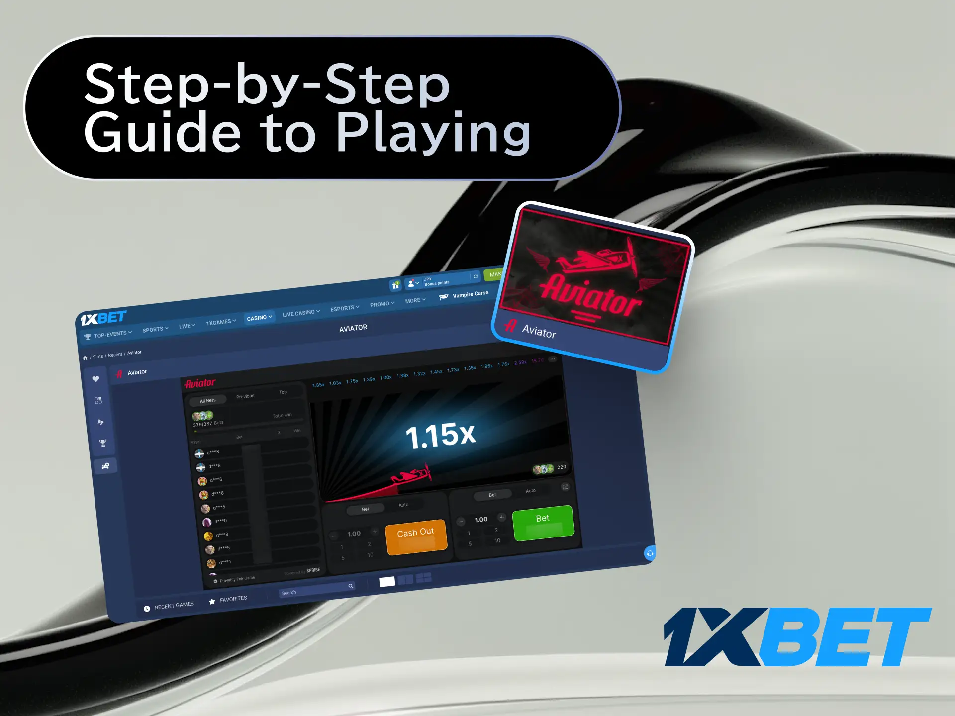 Follow this step-by-step guide to register, deposit, and play Aviator at 1xBet Japan.