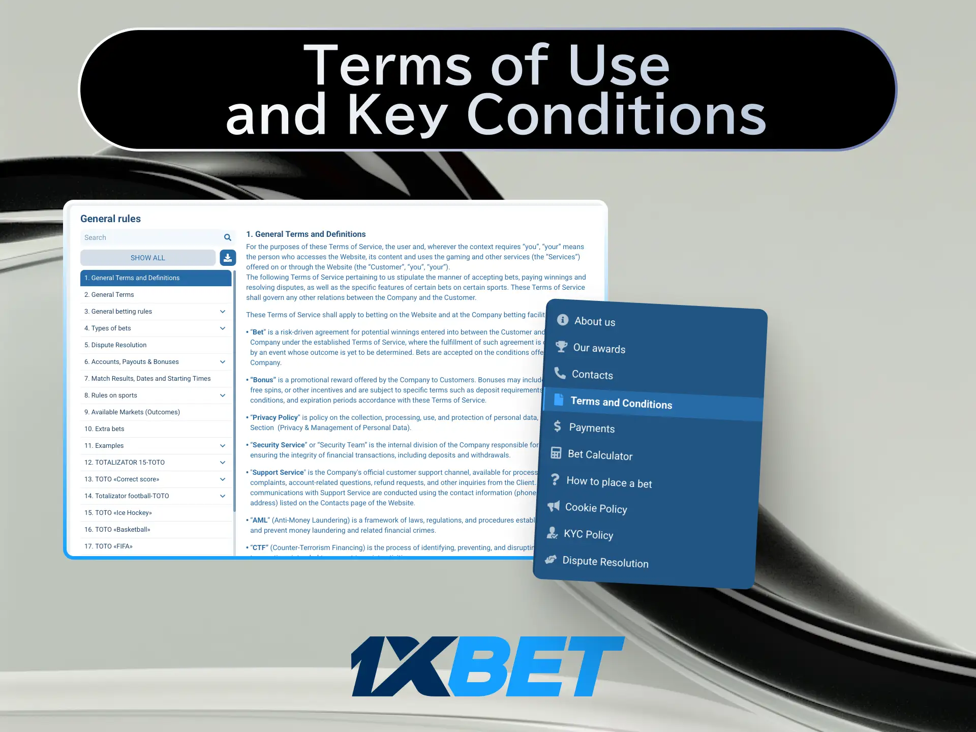 Review the terms of use and key conditions for betting and casino gaming at 1xBet Japan.