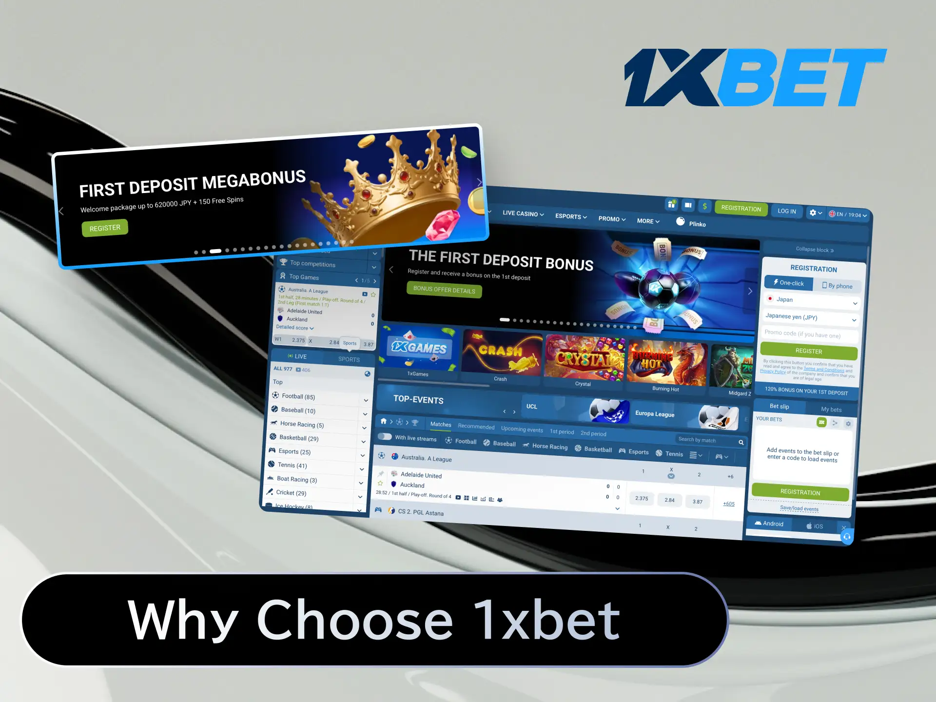Discover why to choose 1xBet Japan for competitive odds, fast payouts, and generous bonuses.