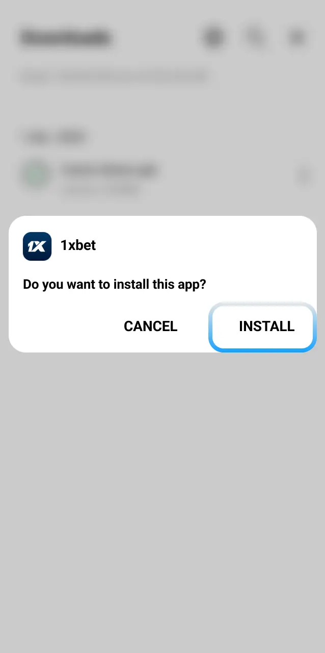 Tap the downloaded APK file to install the 1xBet Japan app on your Android device.