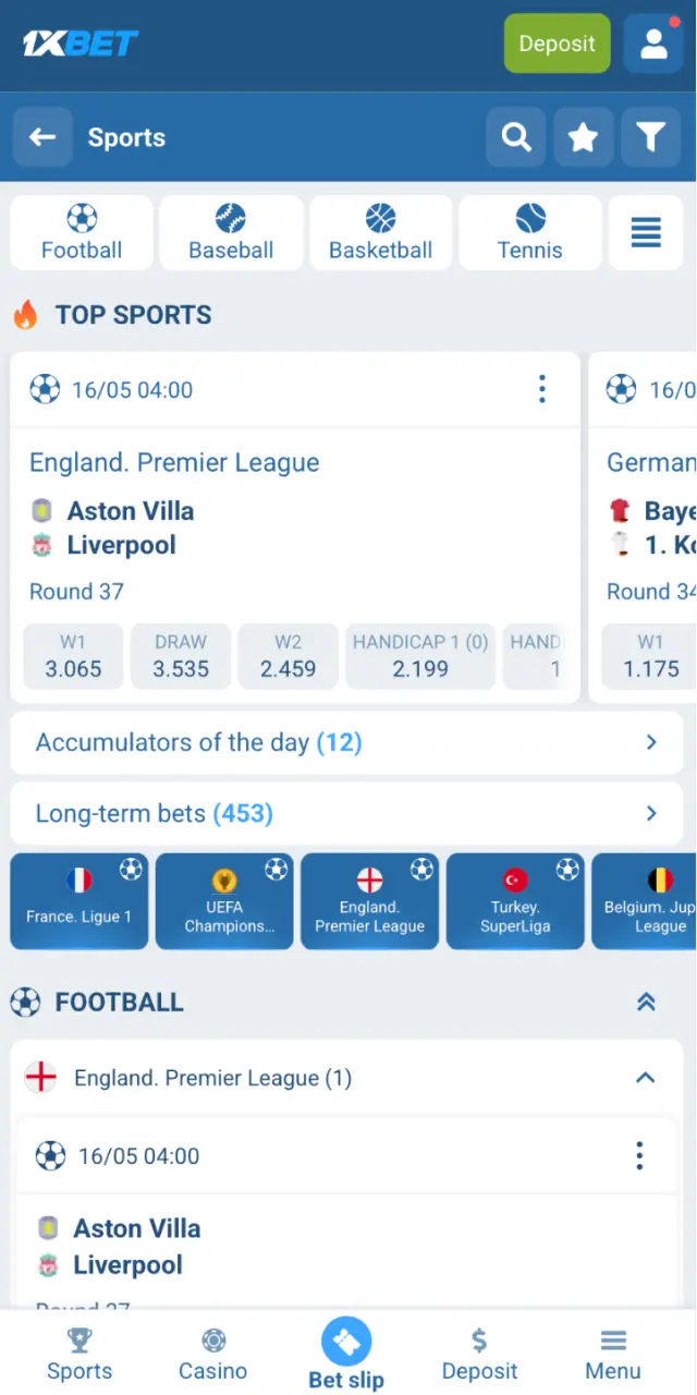 Make a deposit and start betting on live events, slots, and casino games on the 1xBet Japan app.