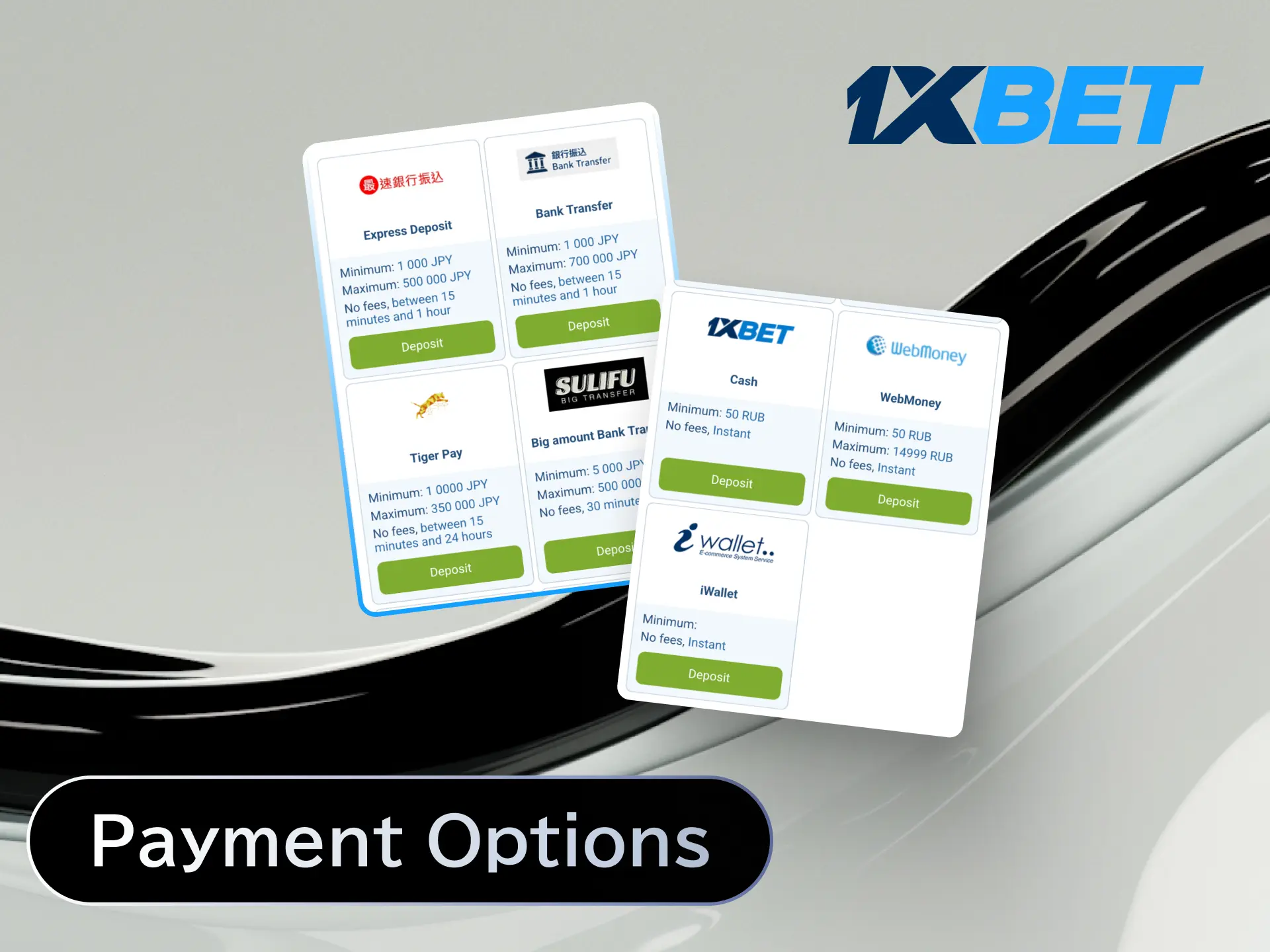 Use secure deposit and withdrawal methods on the 1xBet Japan mobile app including cards and crypto.