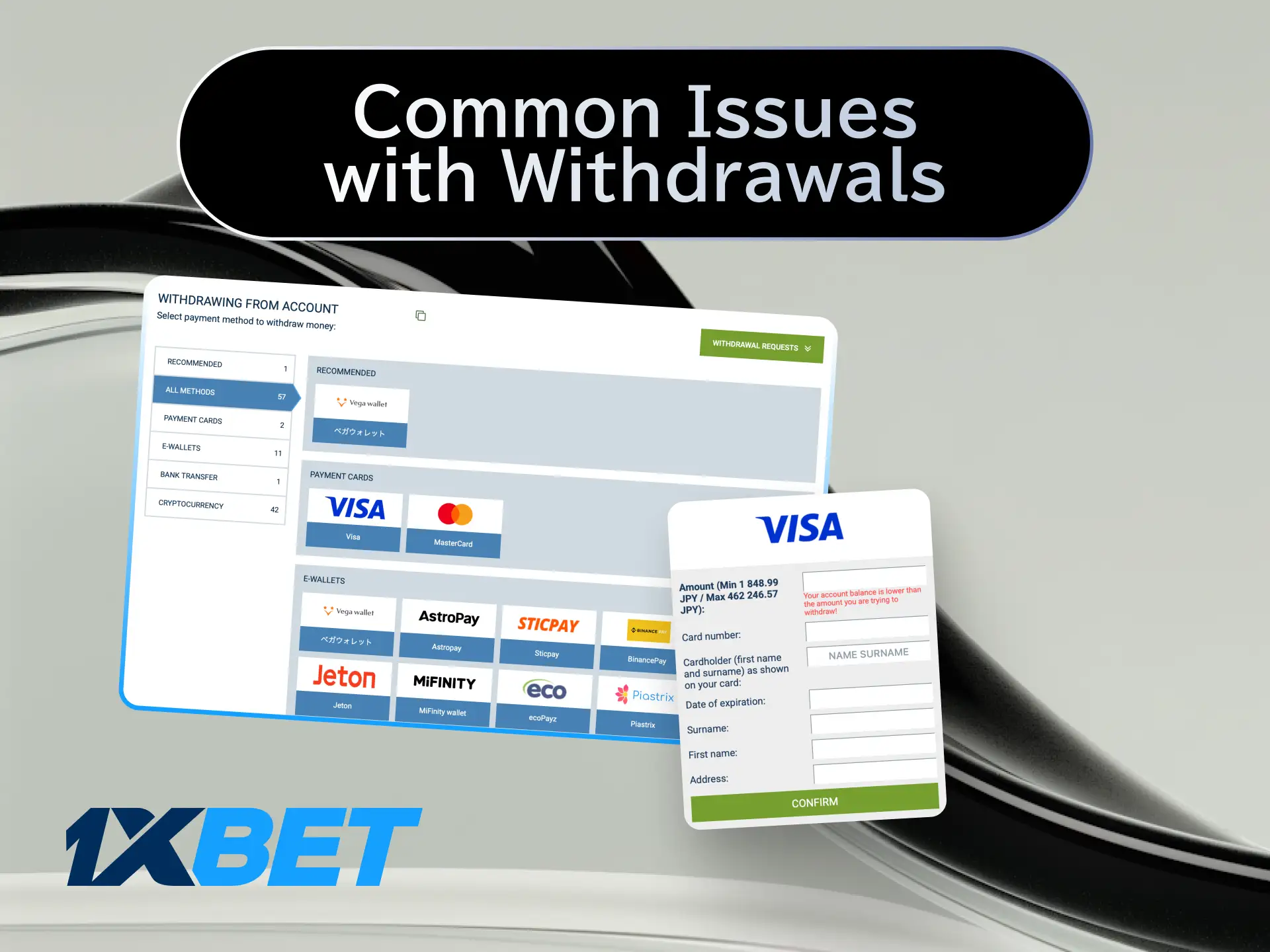 Solve common withdrawal problems like pending requests or rejected payouts at 1xBet Japan.